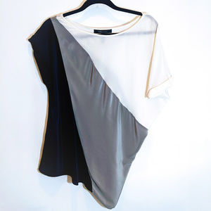BCBGMaxAzria Tops - BCBGMAXAZRIA SILK Colorblock Asymmetrical Top BCBGMaxAzria Tops - BCBGMAXAZRIA SILK Colorblock Asymmetrical Top